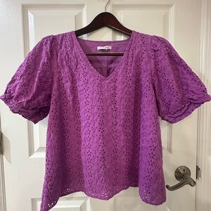 Purple Eyelet Women's Top